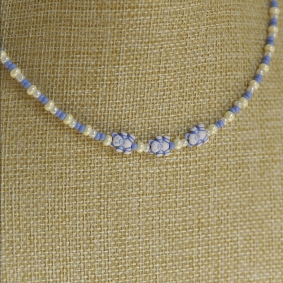 Blue Teddy Bear Necklace - Picture 2 of 2